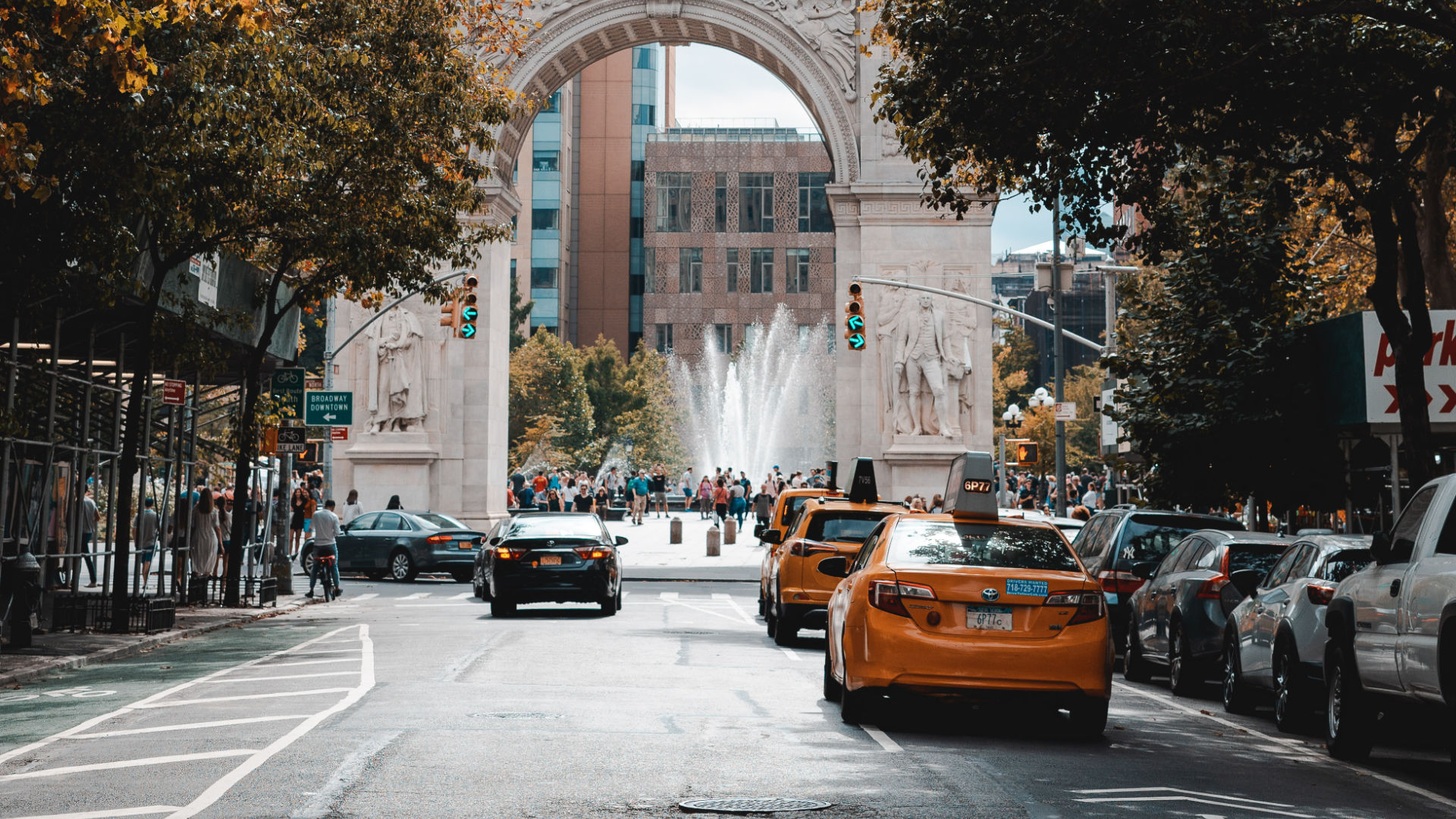 Outside Washington Square Park looking south